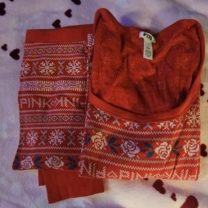 PINK Victoria's Secret Red Ribbed Knit Top